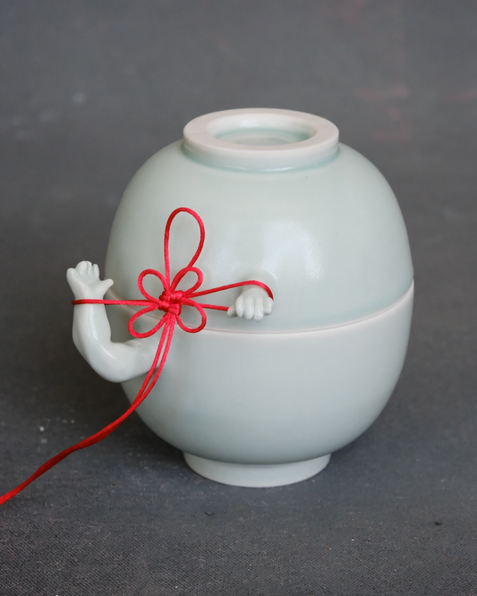 Hands Lidded Jar